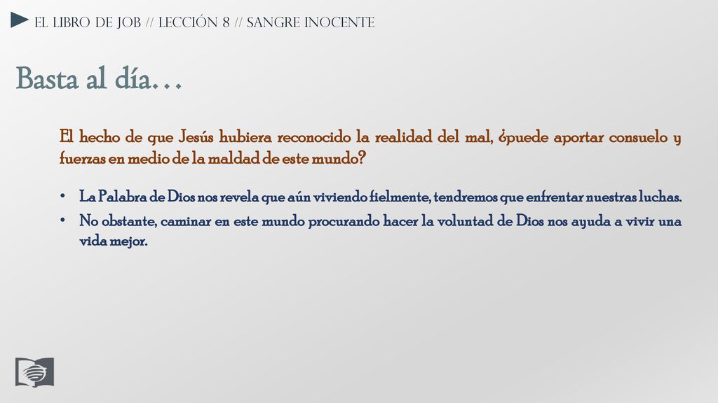 El libro de Job // Lección 8 // Sangre inocente