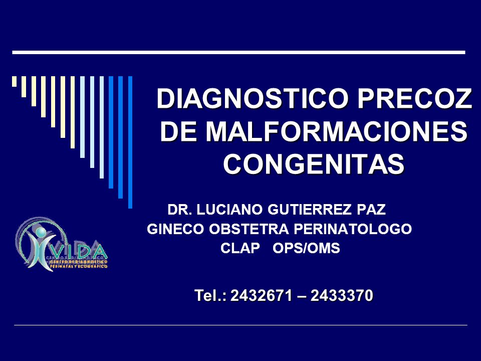 DIAGNOSTICO PRECOZ DE MALFORMACIONES CONGENITAS