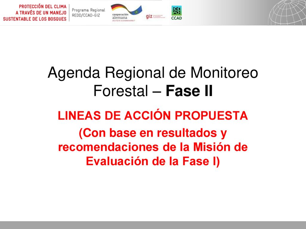 Agenda Regional de Monitoreo Forestal – Fase II