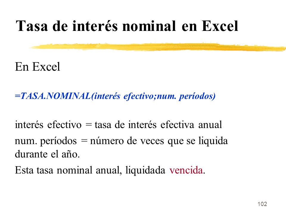 Tasa de interés nominal en Excel
