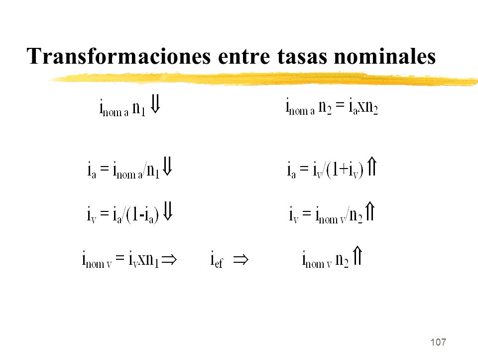 Transformaciones entre tasas nominales