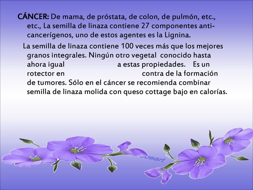 CÁNCER: De mama, de próstata, de colon, de pulmón, etc. , etc