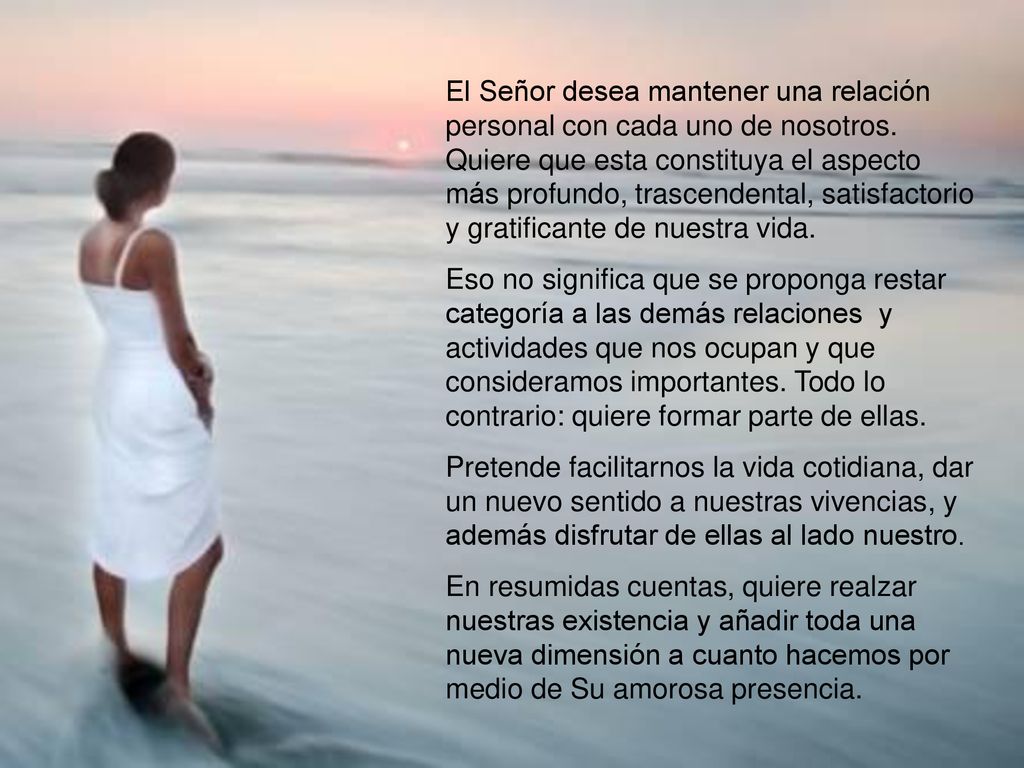 El Señor desea mantener una relación personal con cada uno de nosotros