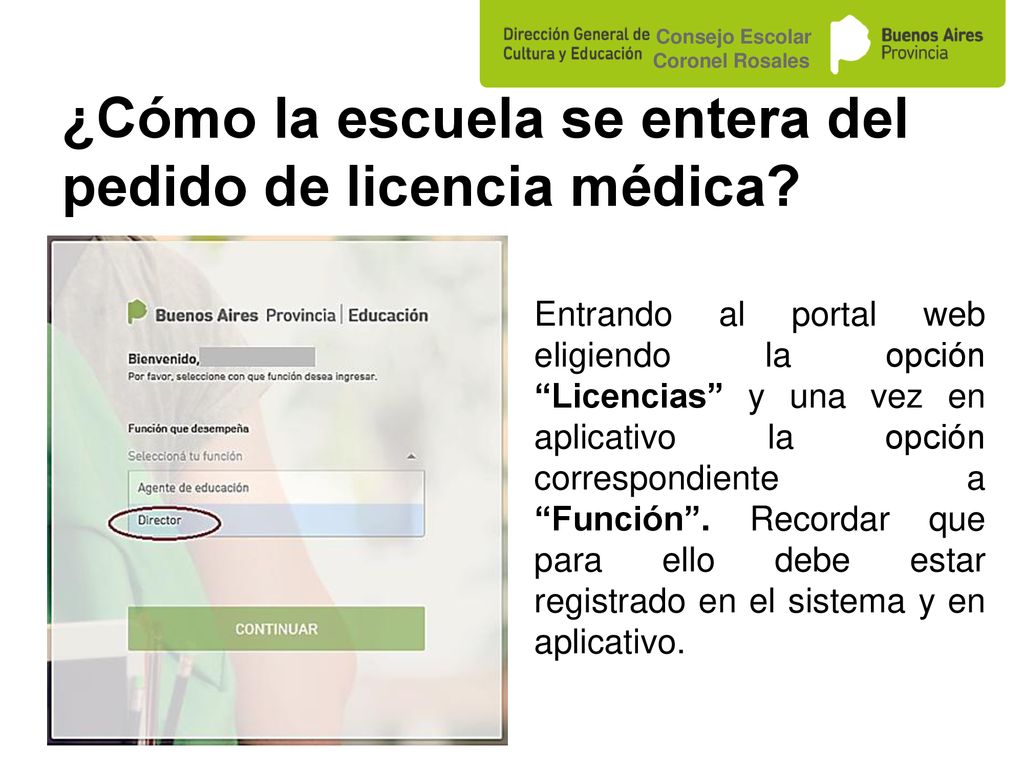 ¿Cómo la escuela se entera del pedido de licencia médica