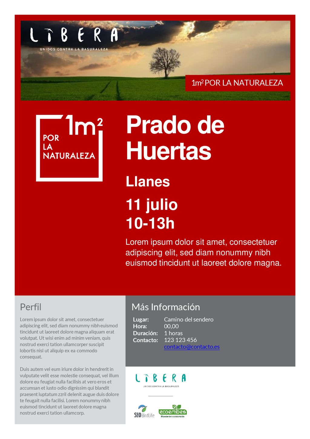 Prado de Huertas 11 julio 10-13h Llanes Perfil Más Información