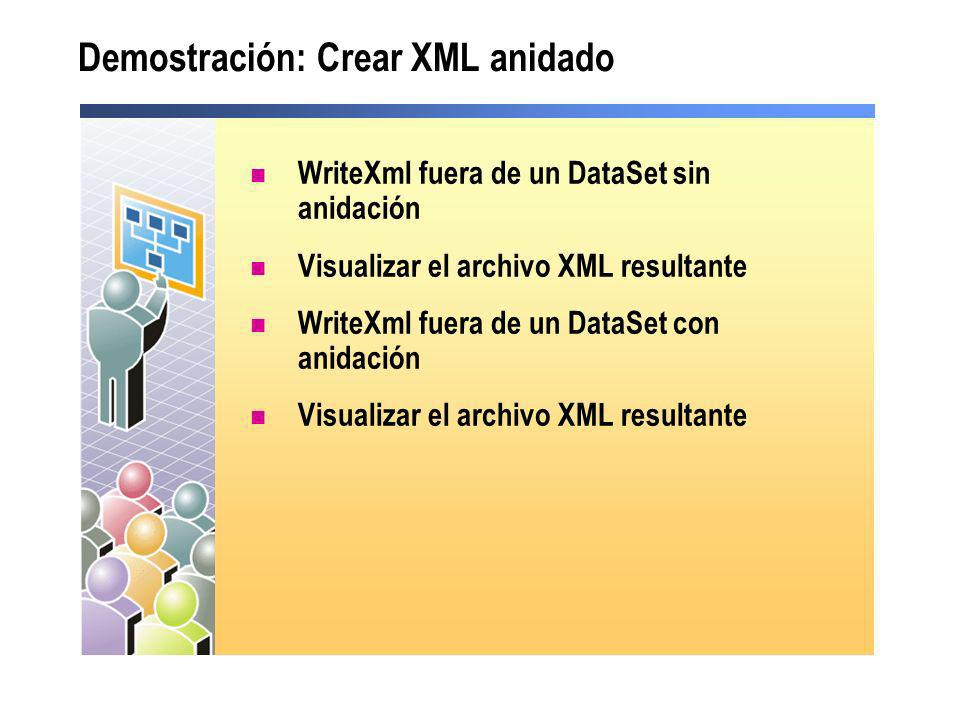 Demostración: Crear XML anidado