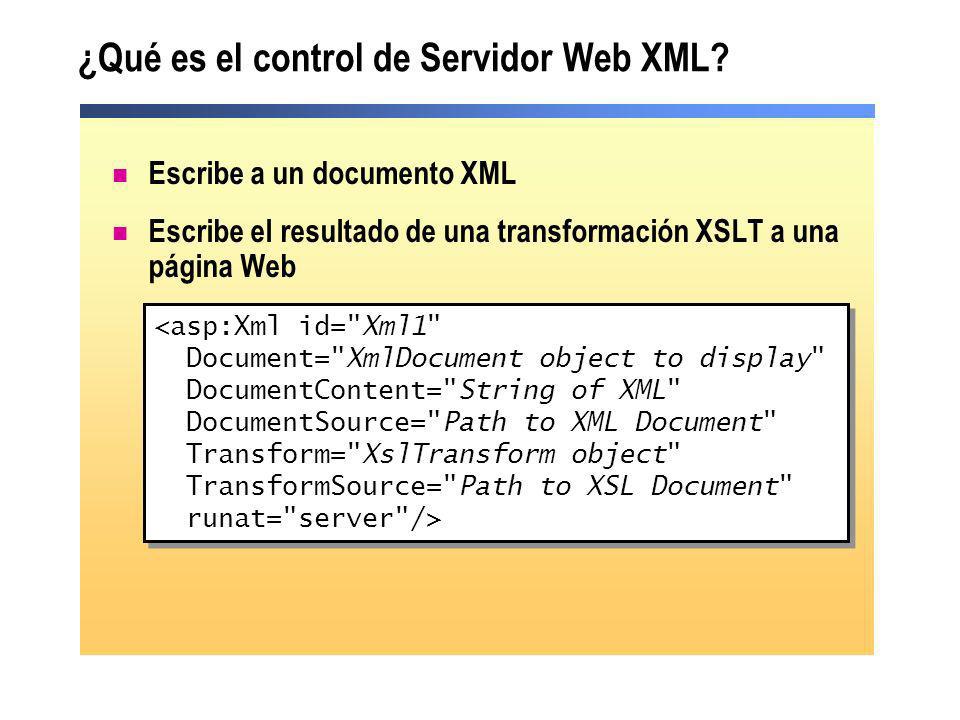 ¿Qué es el control de Servidor Web XML