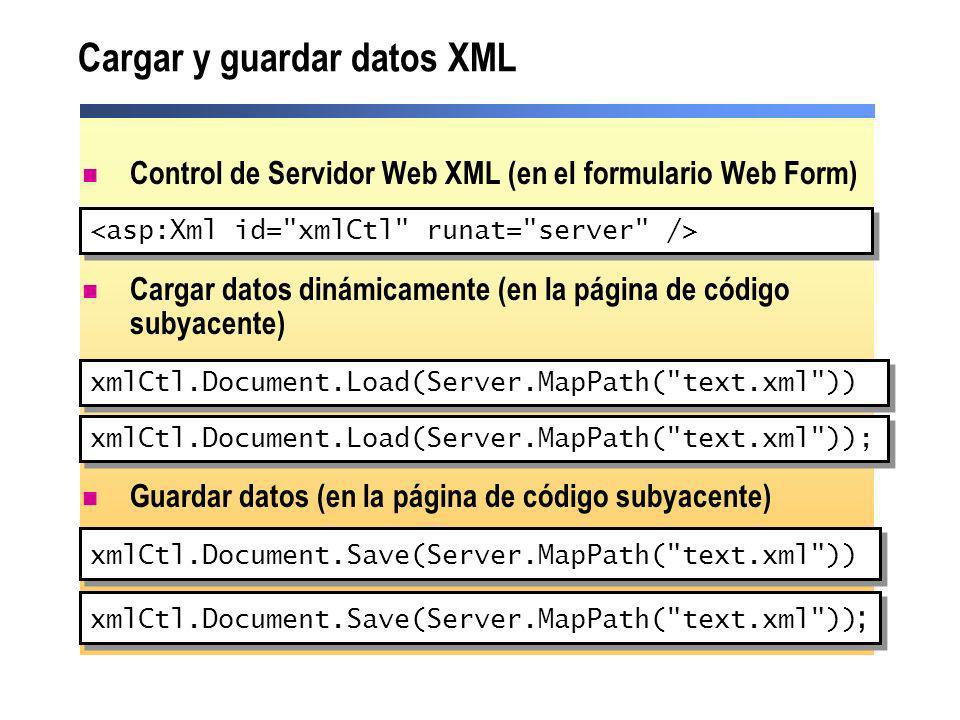 Cargar y guardar datos XML