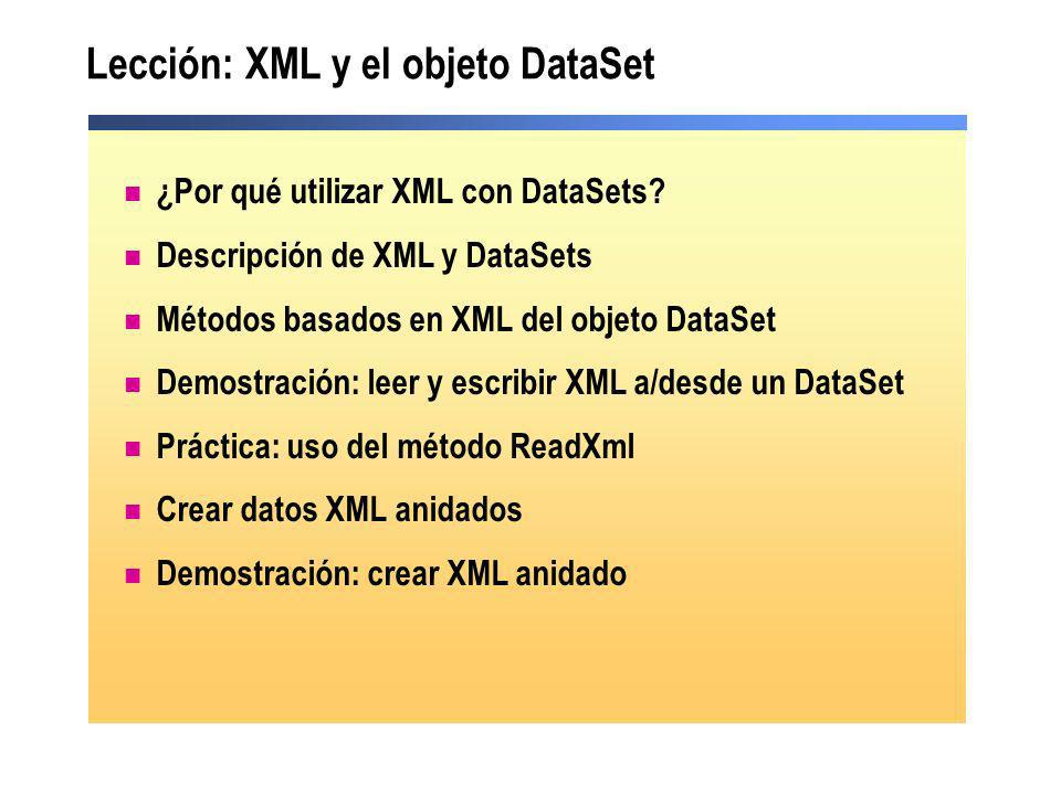Lección: XML y el objeto DataSet