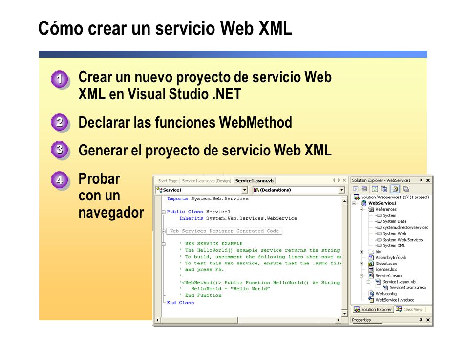 Cómo crear un servicio Web XML