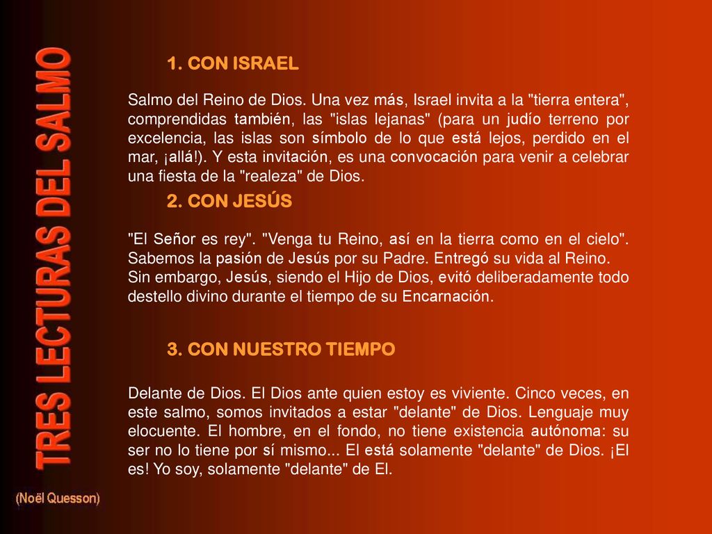 1. CON ISRAEL 2. CON JESÚS 3. CON NUESTRO TIEMPO