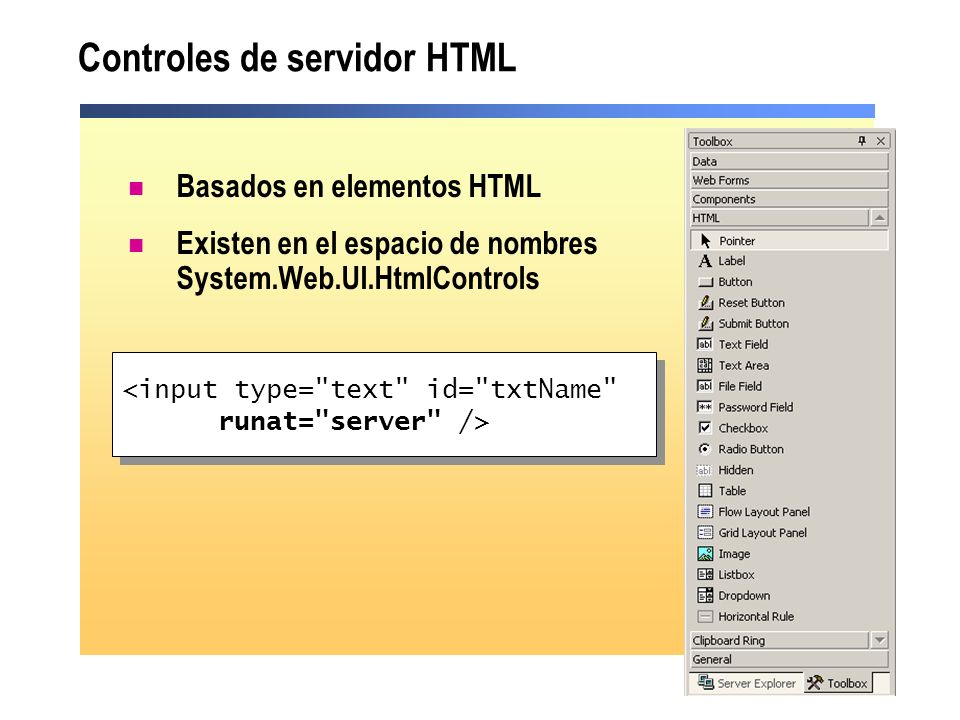Controles de servidor HTML