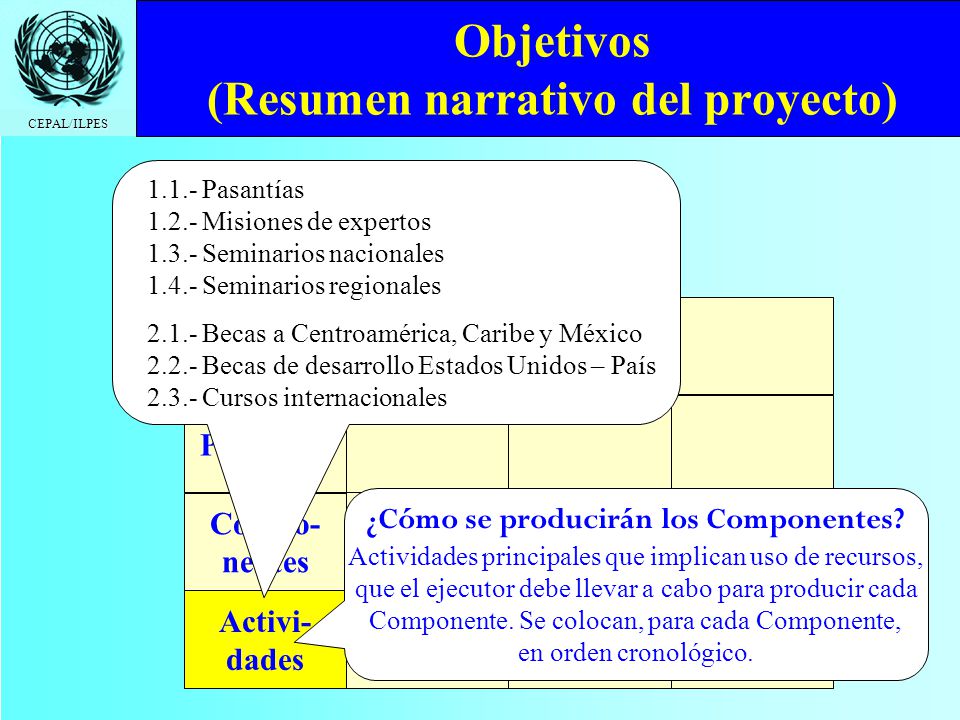Objetivos (Resumen narrativo del proyecto)