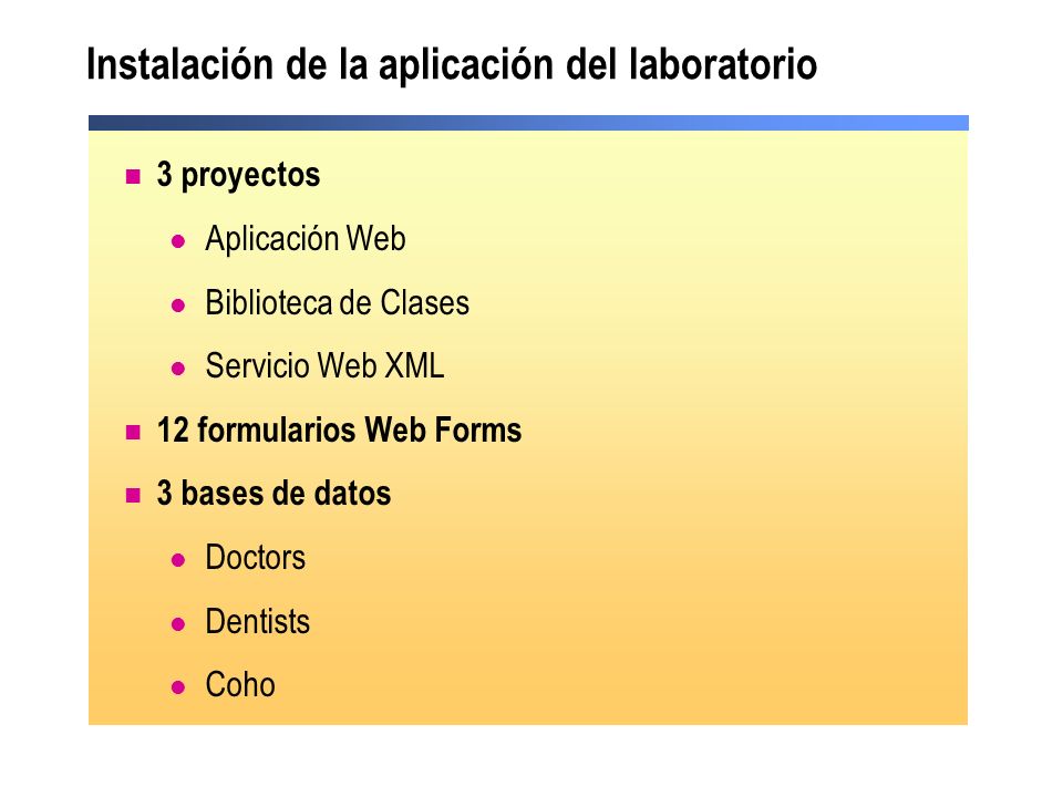 Instalación de la aplicación del laboratorio