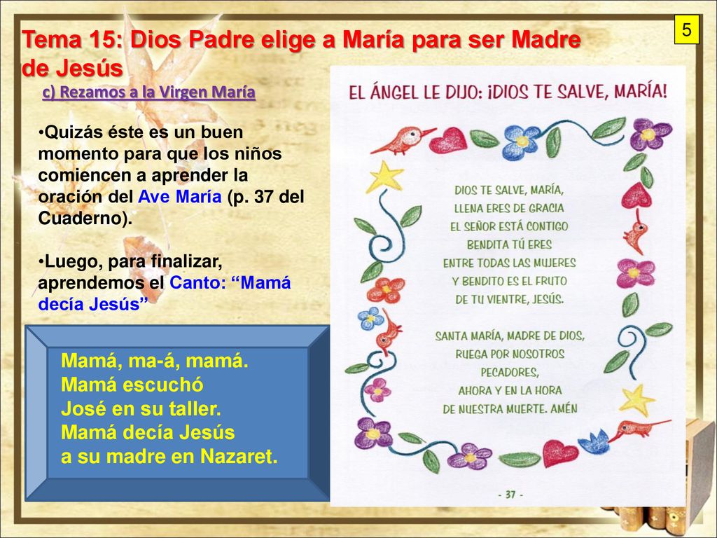 Tema 15: Dios Padre elige a María para ser Madre de Jesús