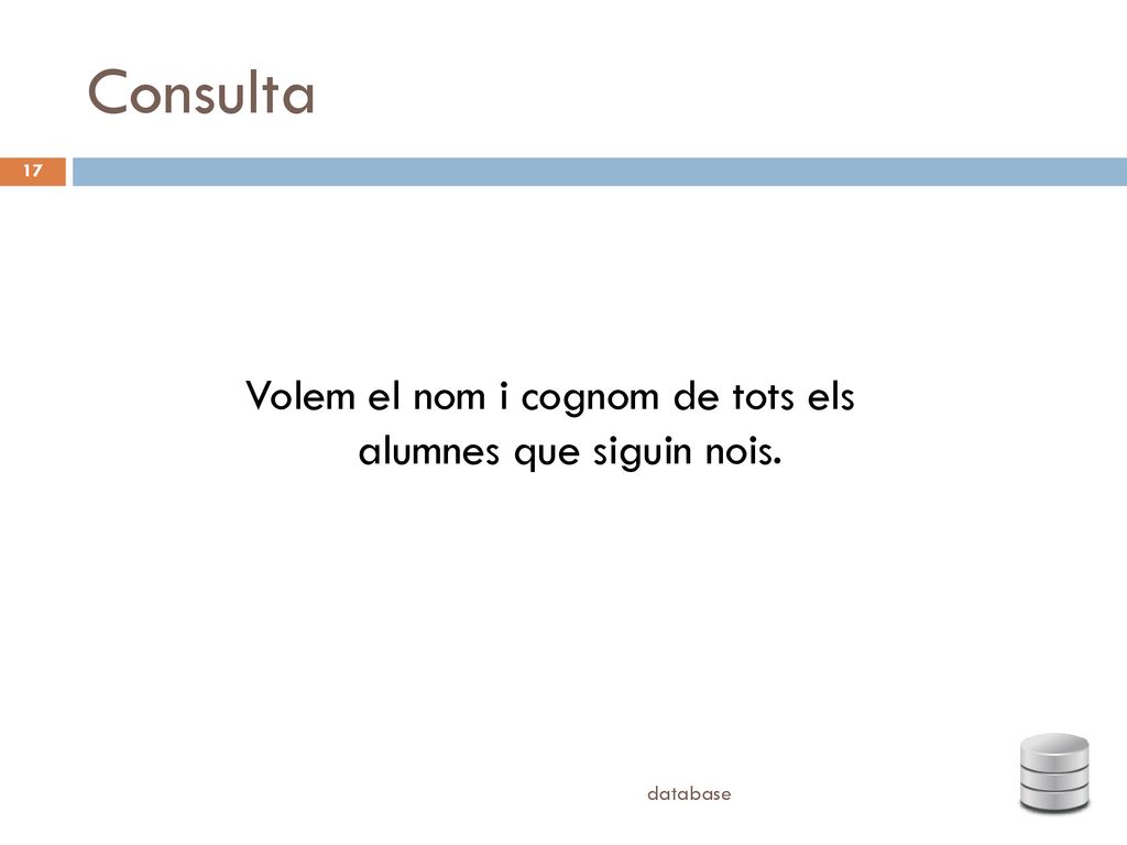 Volem el nom i cognom de tots els alumnes que siguin nois.