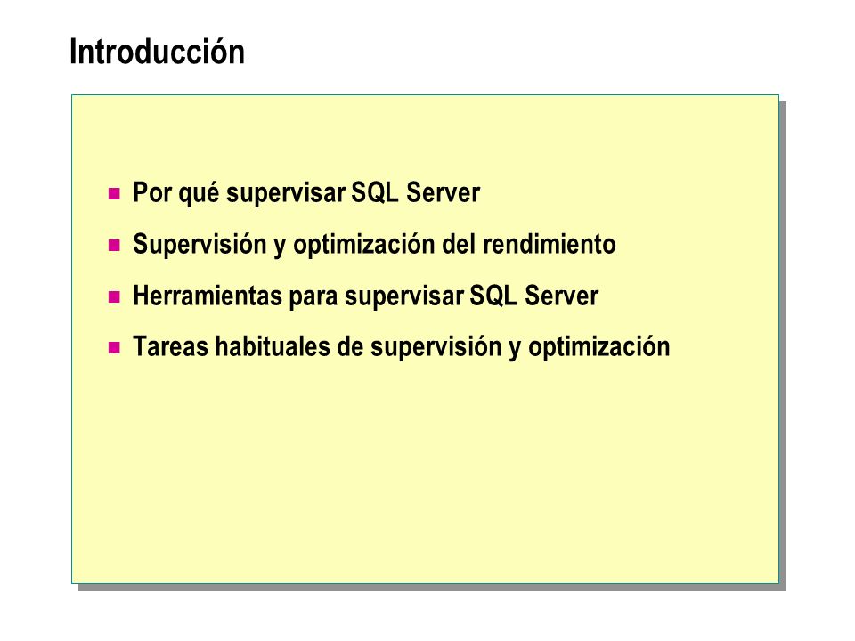 Introducción Por qué supervisar SQL Server