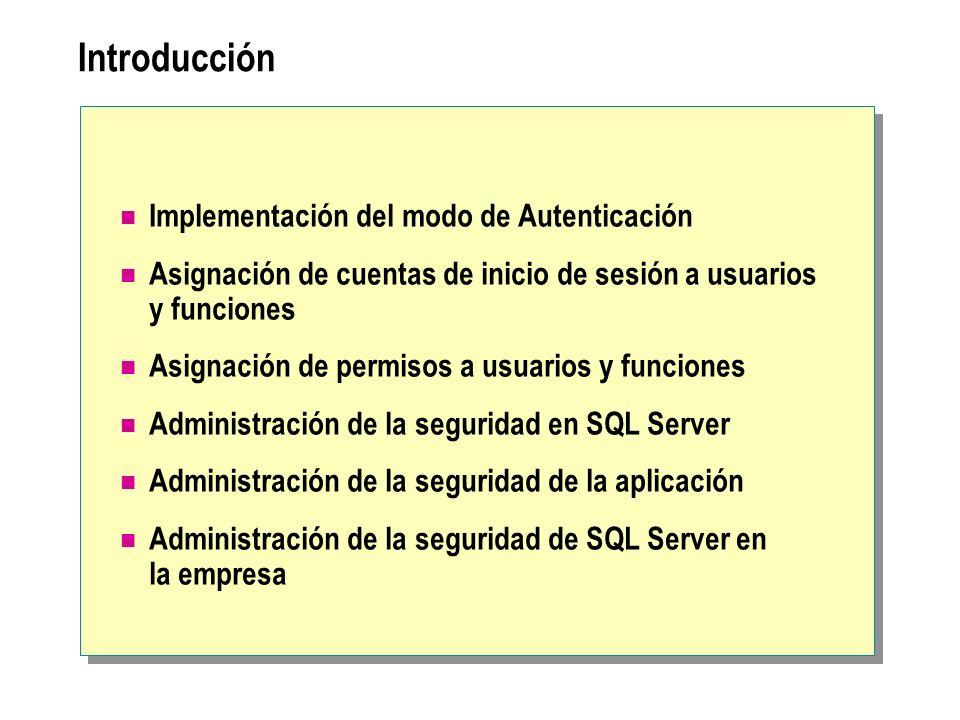 Introducción Implementación del modo de Autenticación