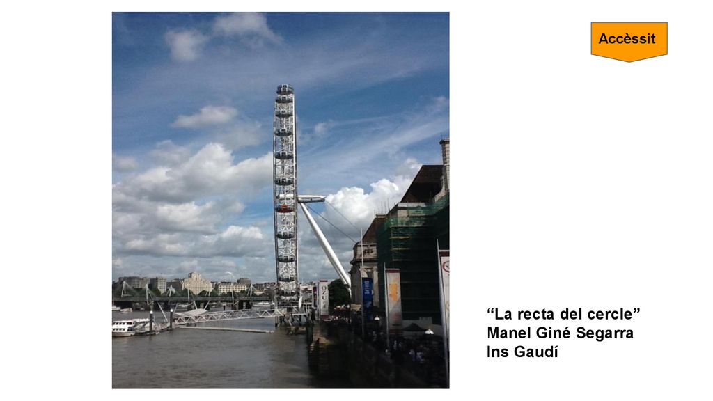 Accèssit La recta del cercle Manel Giné Segarra Ins Gaudí