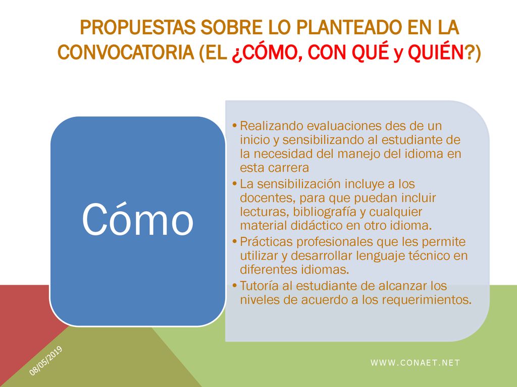 PROPUESTAS SOBRE LO PLANTEADO EN LA CONVOCATORIA (EL ¿CÓMO, CON QUÉ y QUIÉN )