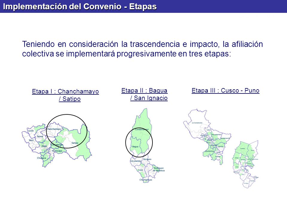 Etapa I : Chanchamayo / Satipo
