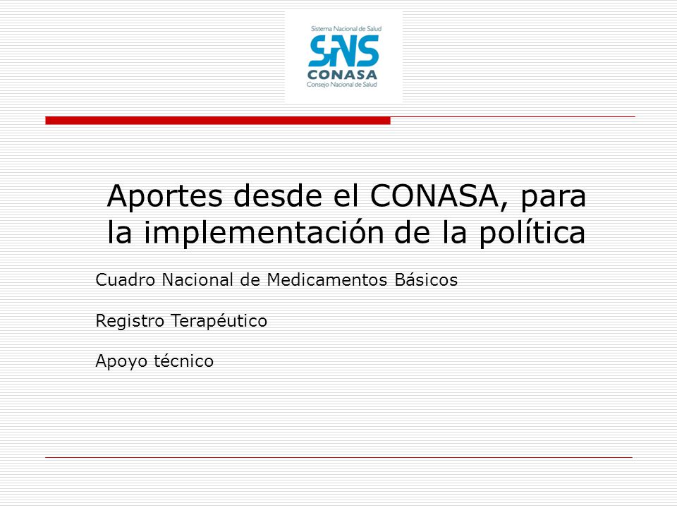 Aportes desde el CONASA, para la implementación de la política