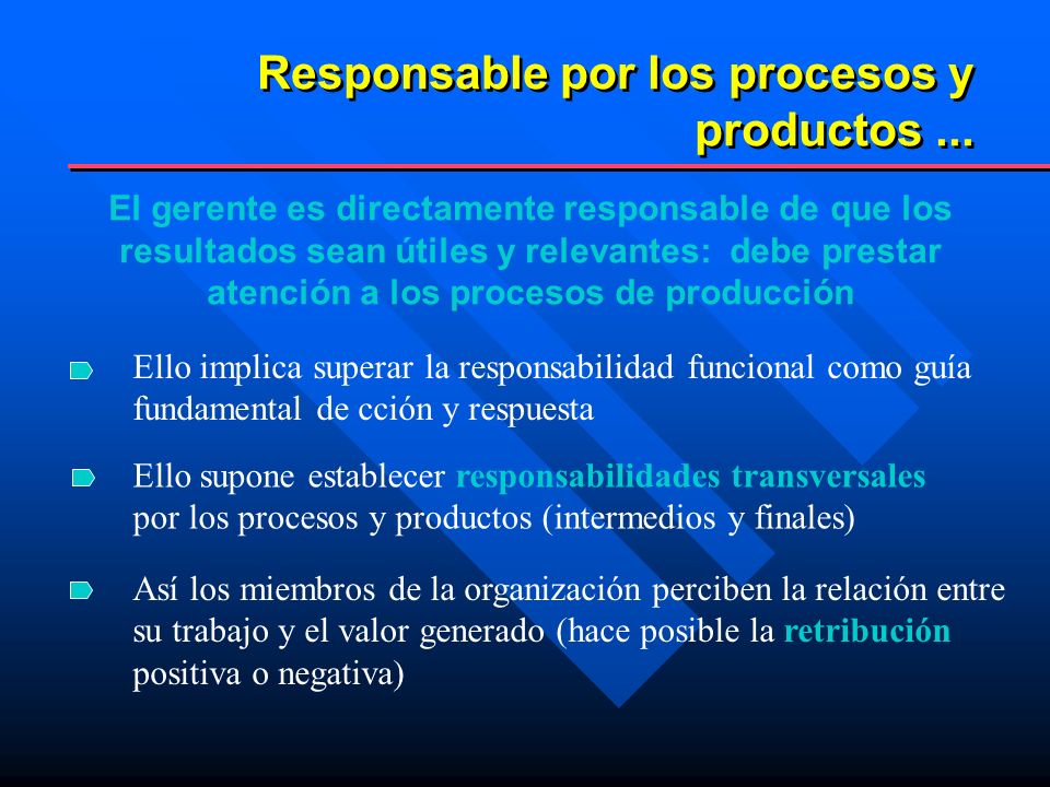 Responsable por los procesos y productos ...