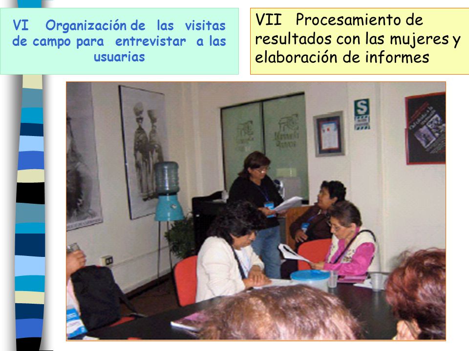 VI Organización de las visitas de campo para entrevistar a las usuarias