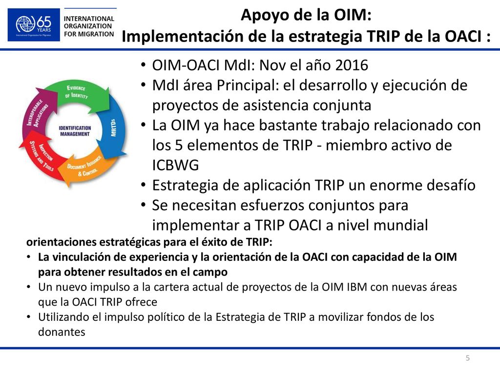 Apoyo de la OIM: Implementación de la estrategia TRIP de la OACI :