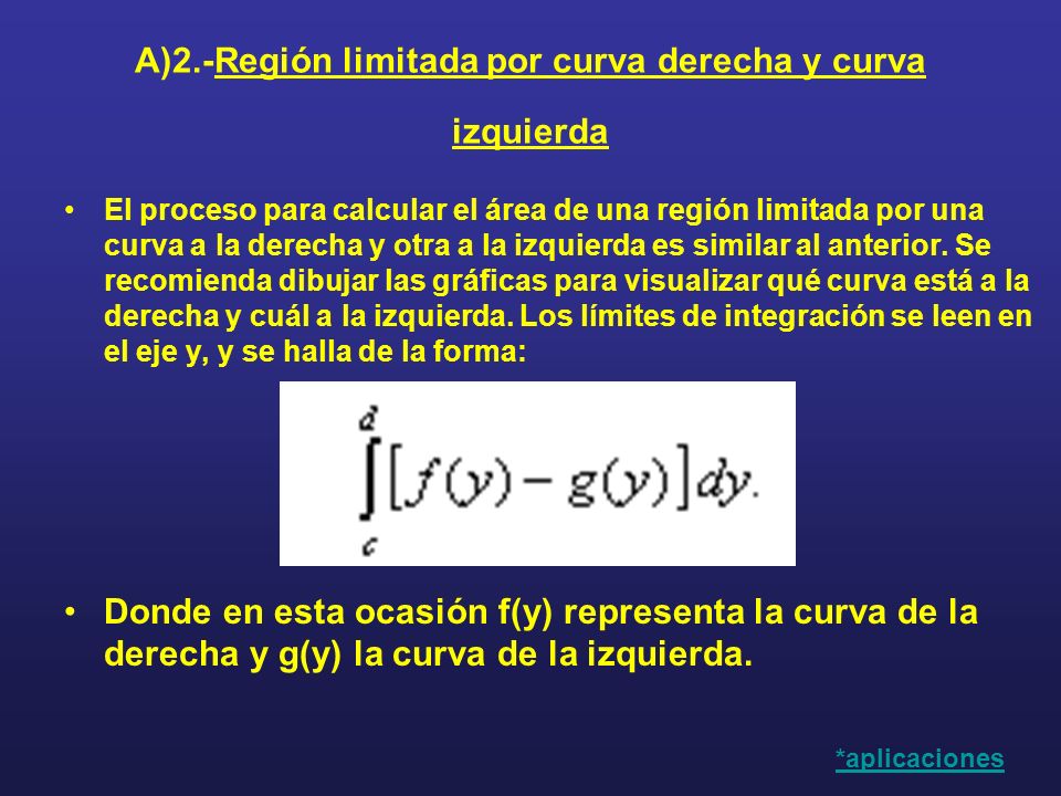 A)2.-Región limitada por curva derecha y curva izquierda