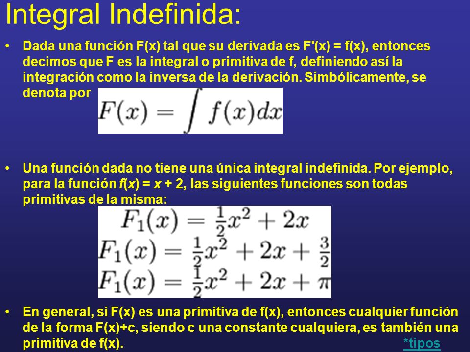 Integral Indefinida: