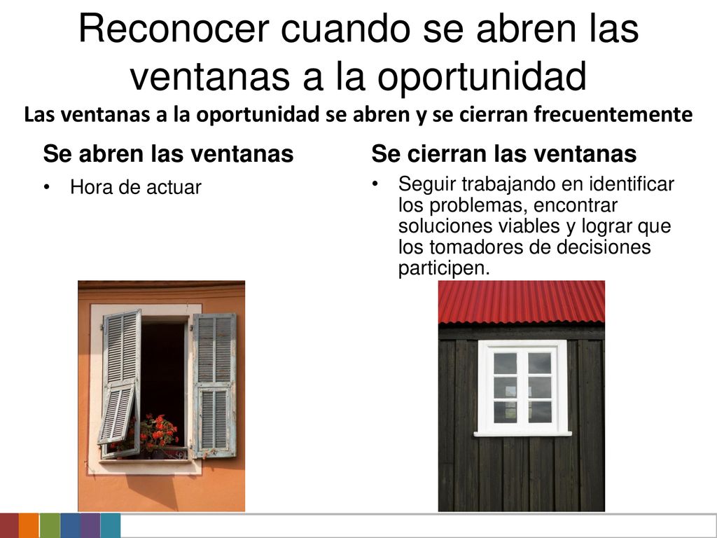 Reconocer cuando se abren las ventanas a la oportunidad