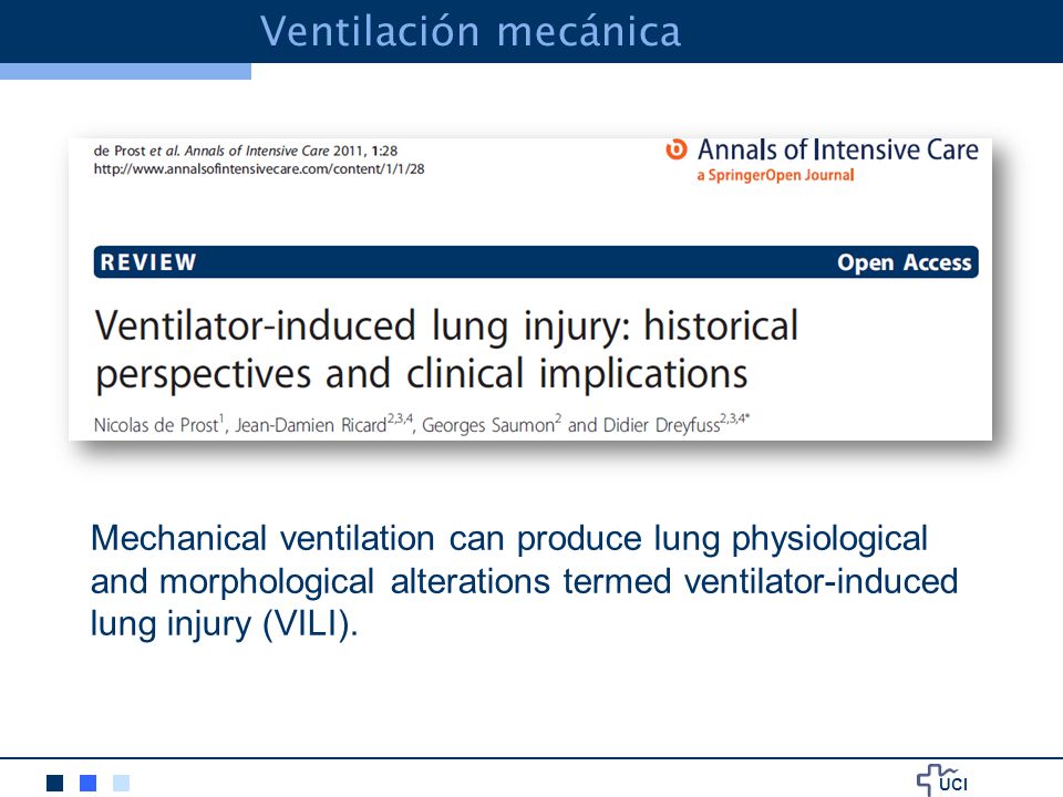 Ventilación mecánica Mechanical ventilation can produce lung physiological and morphological alterations termed ventilator-induced.