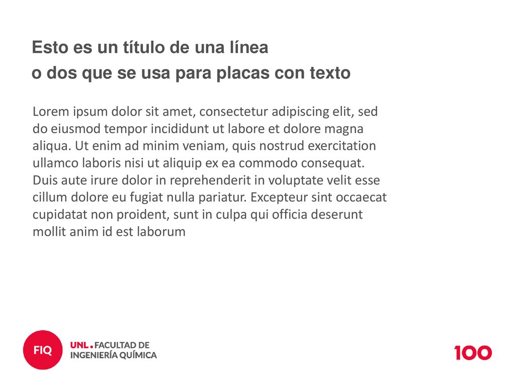 Esto es un título de una línea o dos que se usa para placas con texto