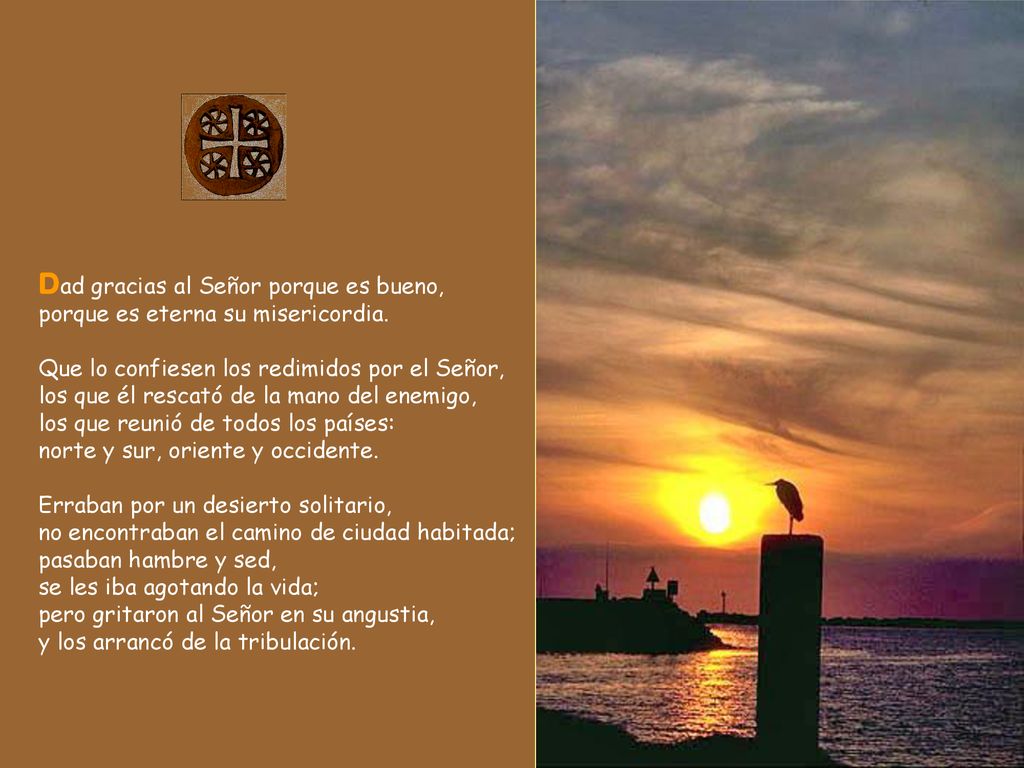 Dad gracias al Señor porque es bueno, porque es eterna su misericordia.