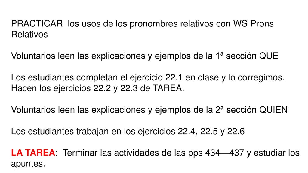 PRACTICAR los usos de los pronombres relativos con WS Prons Relativos