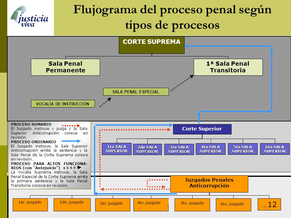 Flujograma del proceso penal según tipos de procesos