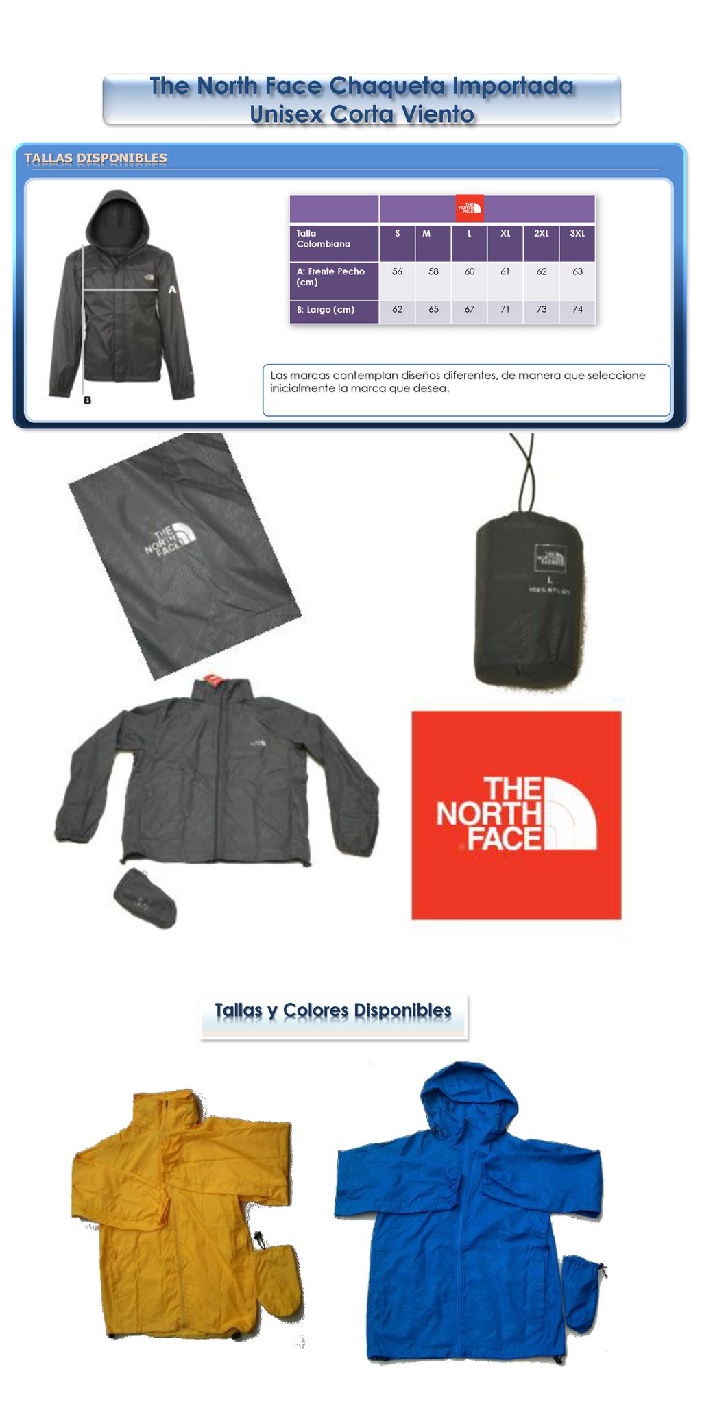 The North Face Chaqueta Importada Unisex Corta Viento