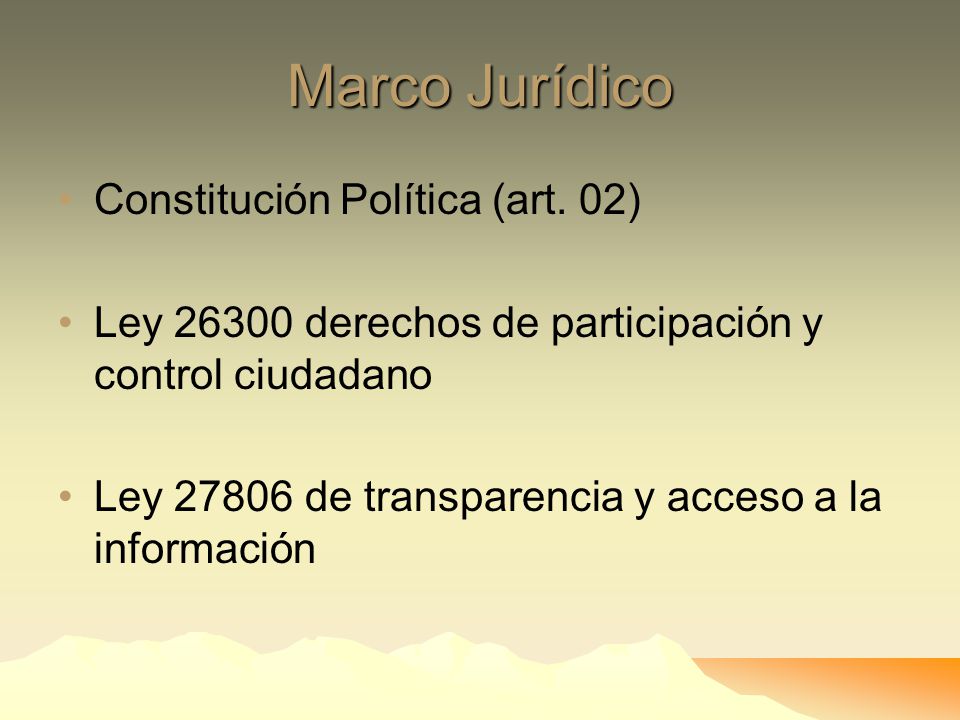 Marco Jurídico Constitución Política (art. 02)