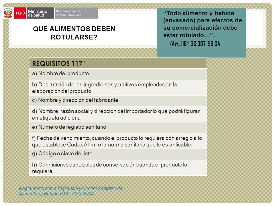 QUE ALIMENTOS DEBEN ROTULARSE