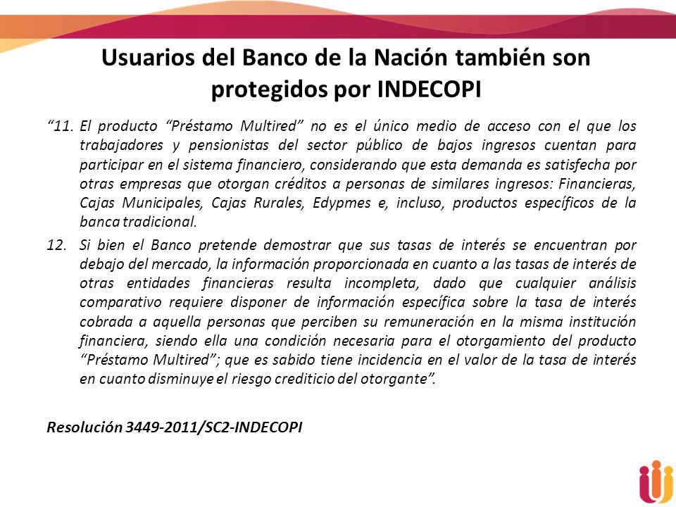 Usuarios del Banco de la Nación también son protegidos por INDECOPI