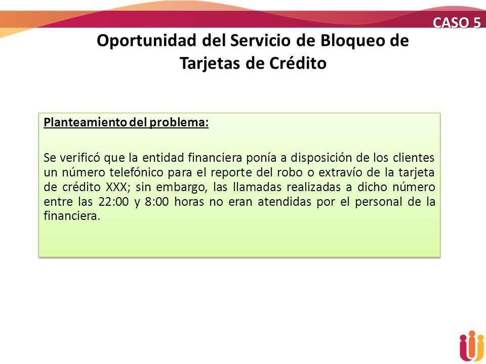 Oportunidad del Servicio de Bloqueo de Tarjetas de Crédito