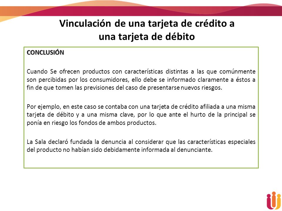 Vinculación de una tarjeta de crédito a una tarjeta de débito