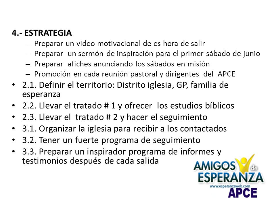 2.1. Definir el territorio: Distrito iglesia, GP, familia de esperanza