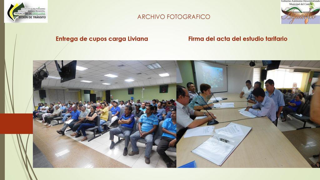 Entrega de cupos carga Liviana Firma del acta del estudio tarifario