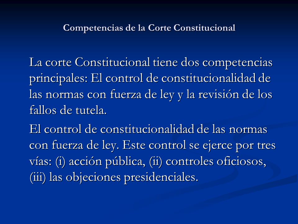 Competencias de la Corte Constitucional