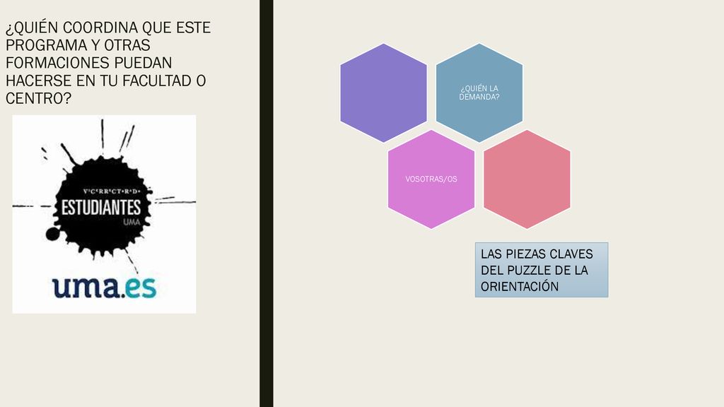 ¿QUIÉN COORDINA QUE ESTE PROGRAMA Y OTRAS FORMACIONES PUEDAN HACERSE EN TU FACULTAD O CENTRO