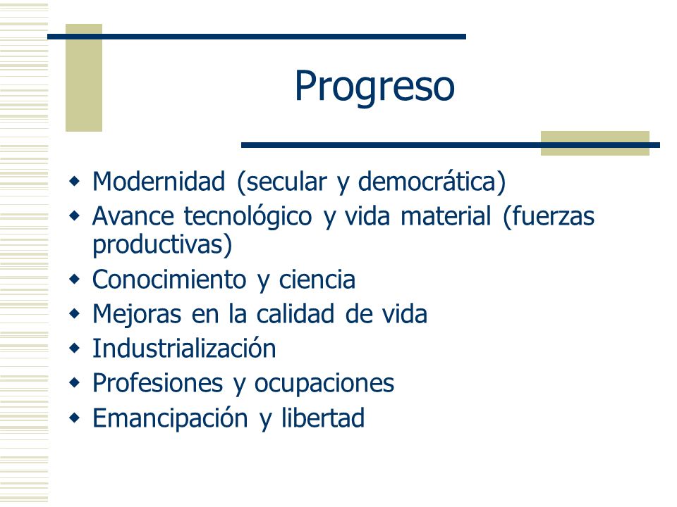 Progreso Modernidad (secular y democrática)