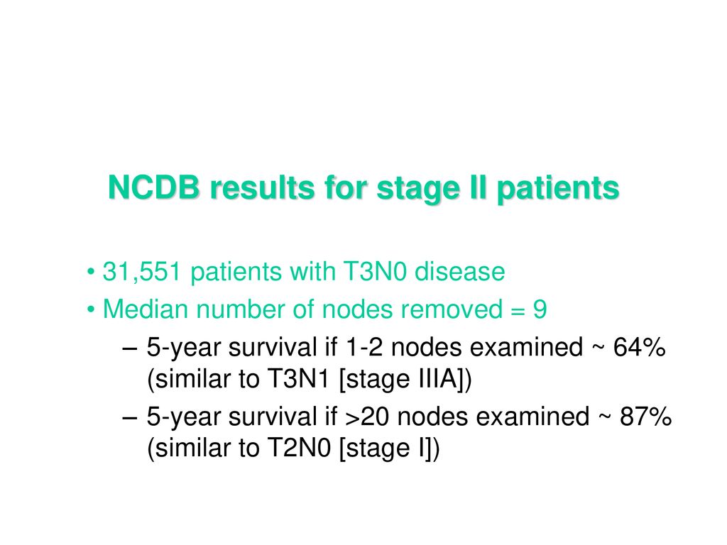 NCDB results for stage II patients