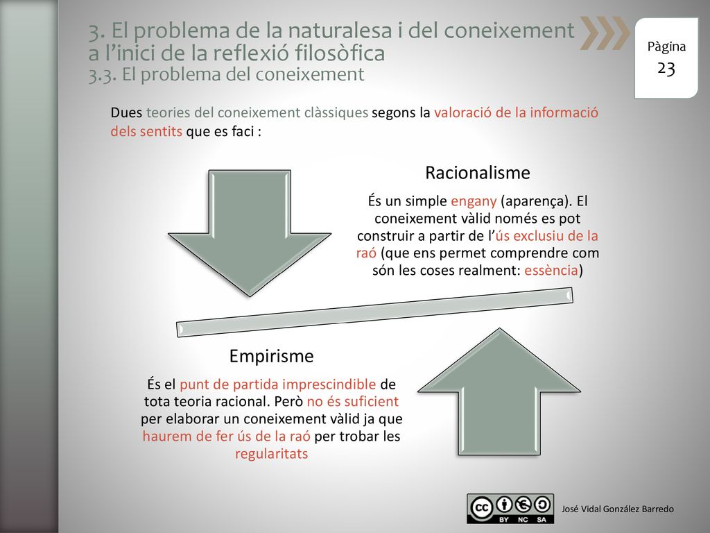 3. El problema de la naturalesa i del coneixement a l’inici de la reflexió filosòfica 3.3. El problema del coneixement